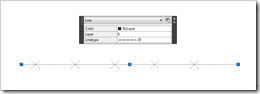 Line drawn using linetype